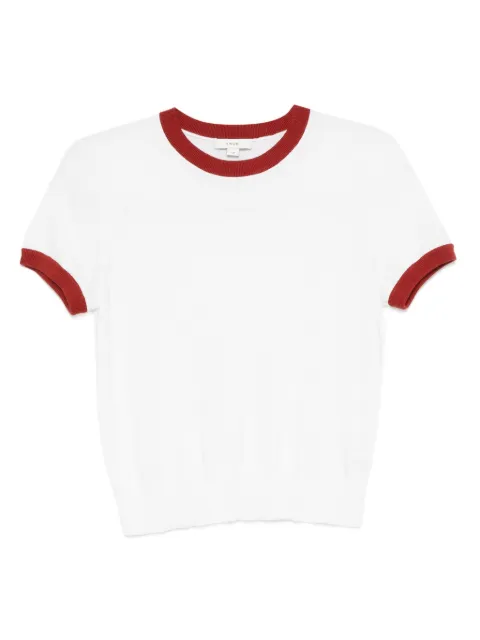 Vince contrast-trim cotton-cashmere t-shirt