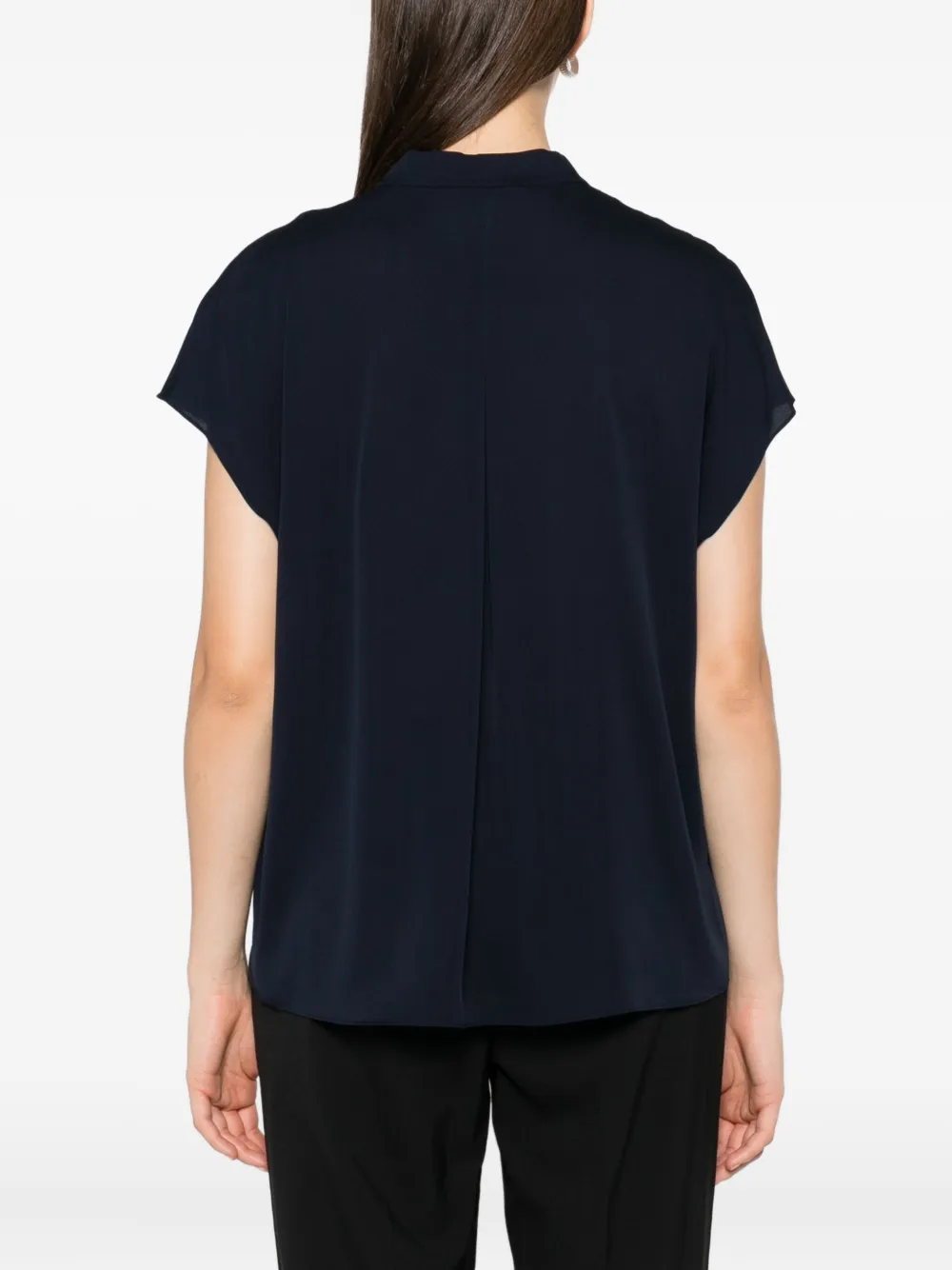 Vince v-neck short-sleeve blouse Blauw
