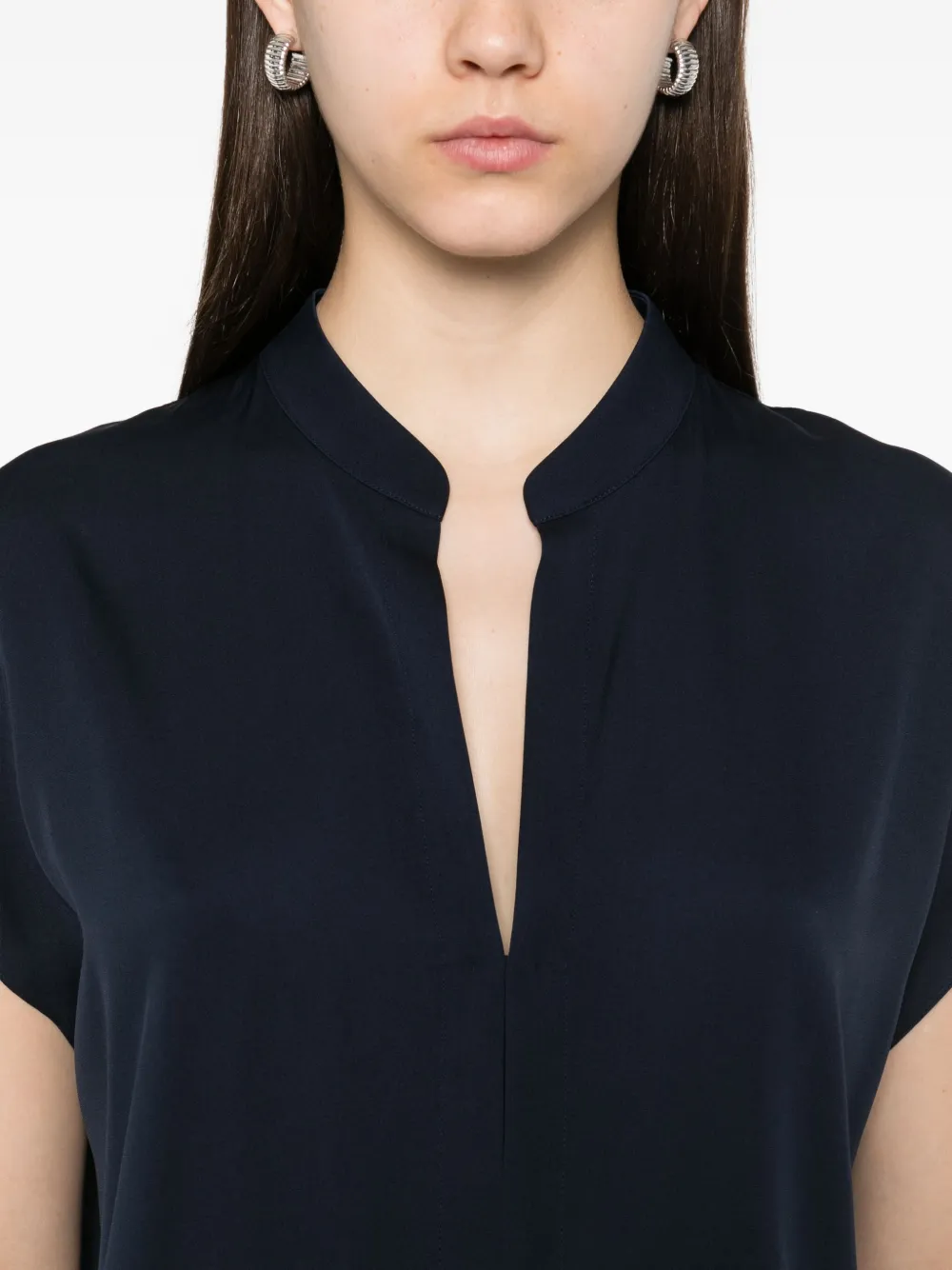 Vince v-neck short-sleeve blouse Blauw