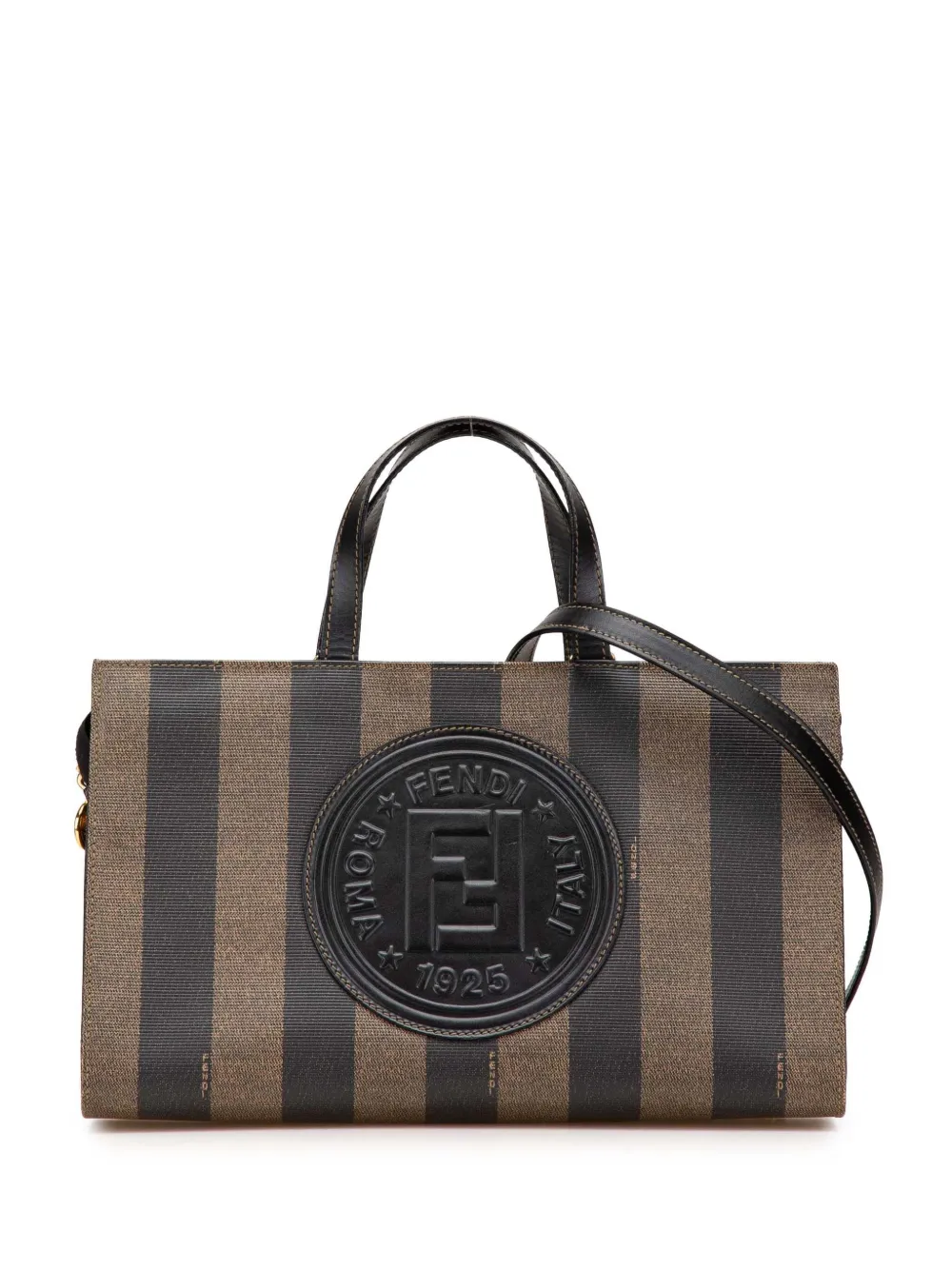20th Century Pequin Coated Canvas Logo Convertible Tote satchel