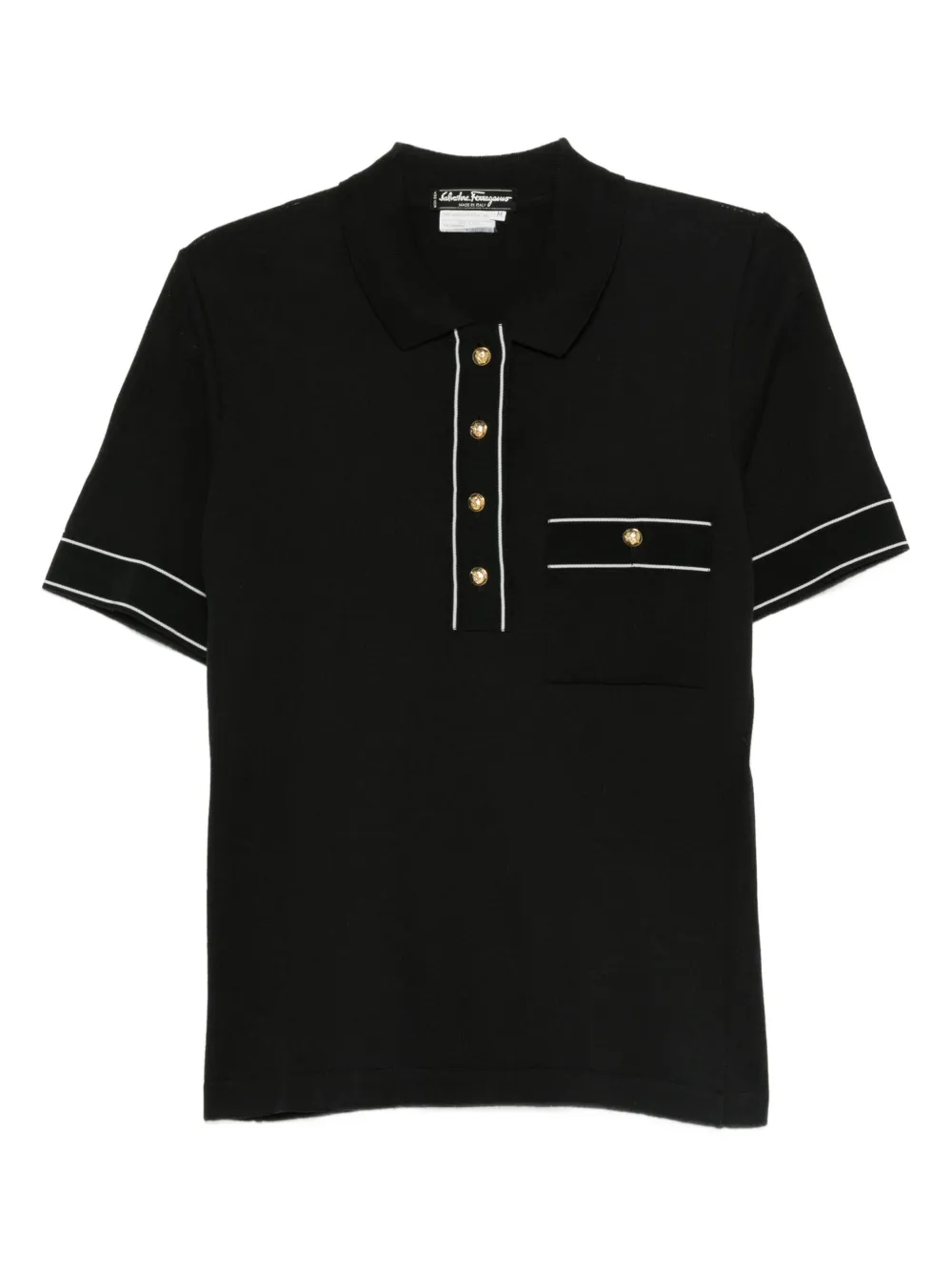 Ferragamo Pre-Owned 1970s contrast-trim polo shirt | Black | Image 1