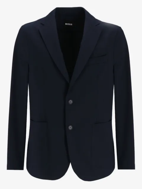 BOSS blazer boutonné à poches à rabat