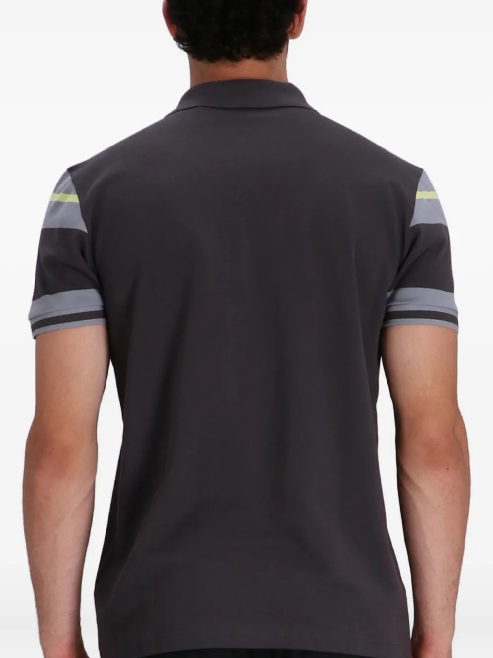 BOSS Poloshirt met gestreept detail Grijs