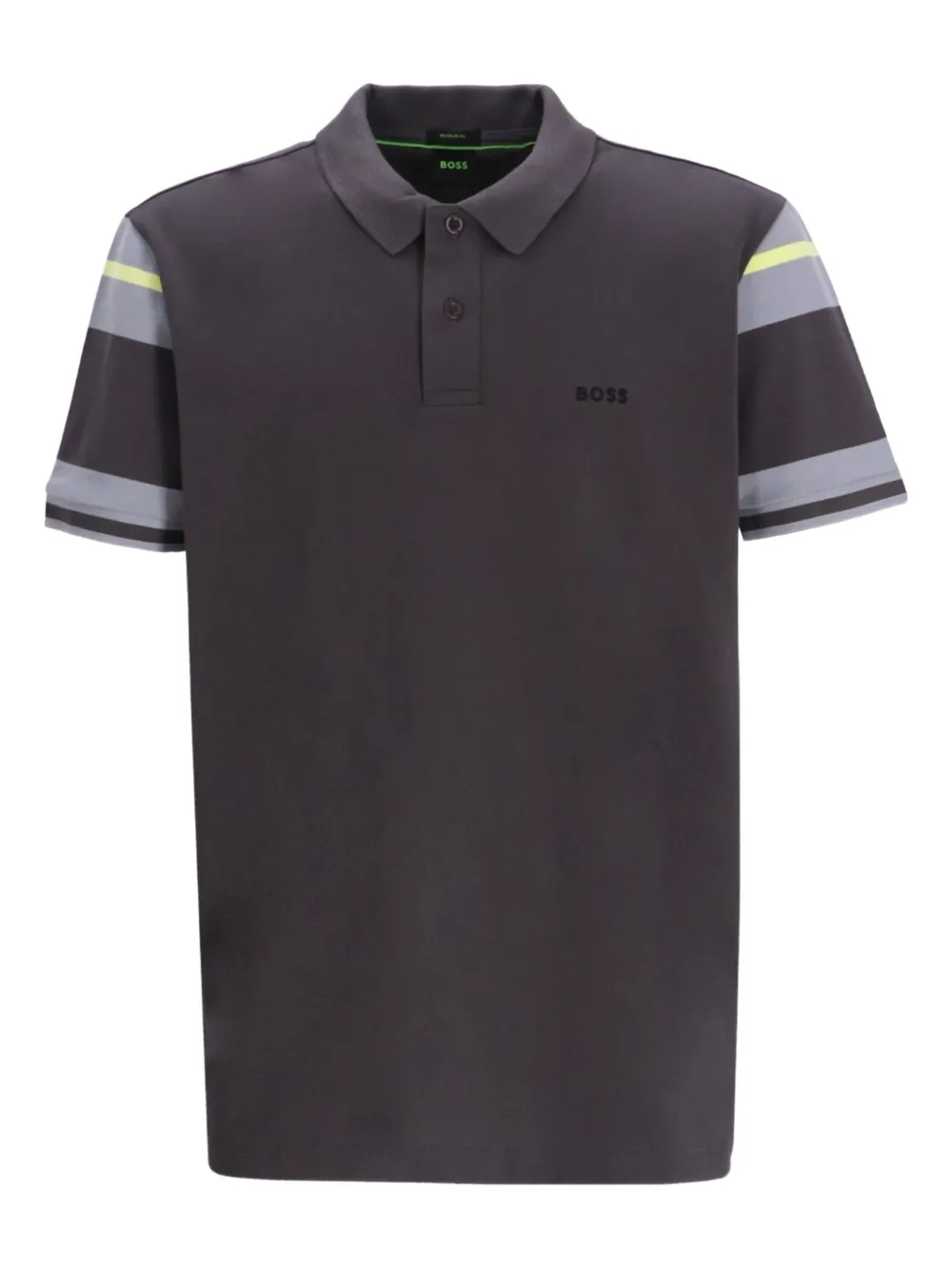 BOSS Poloshirt met gestreept detail Grijs