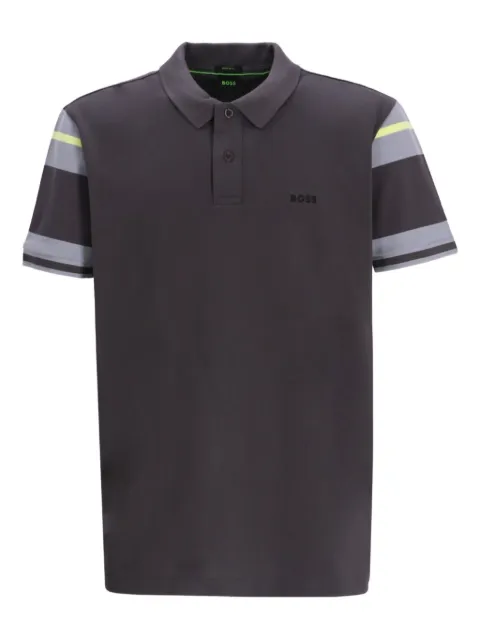 BOSS playera tipo polo con detalle de rayas
