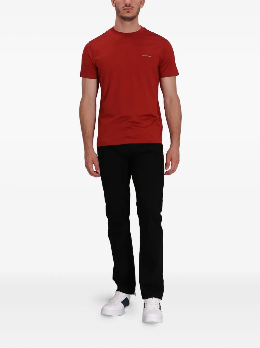 Emporio Armani T-shirt met geborduurd logo - Rood