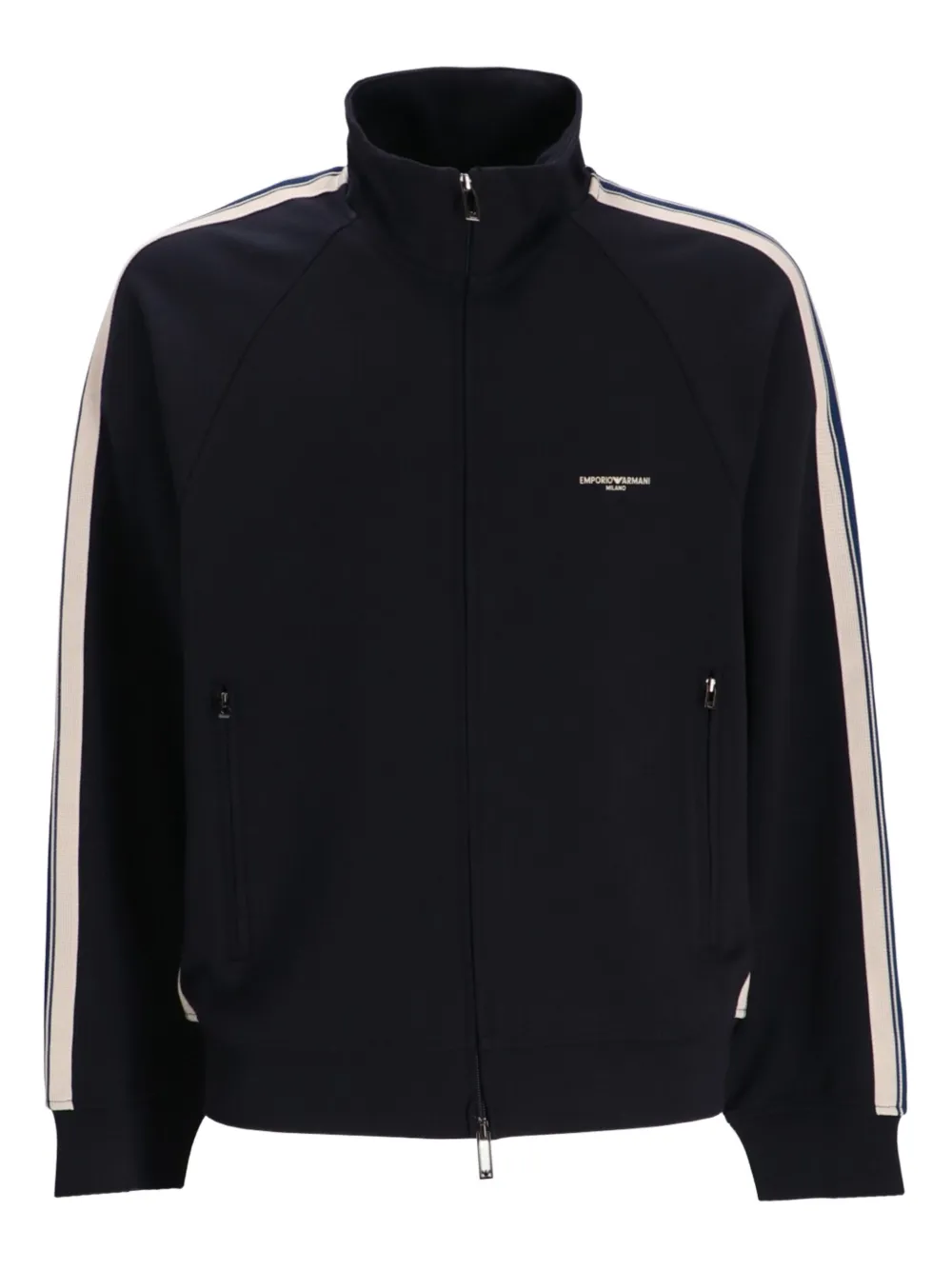 Emporio Armani side-stripe zip-up track jacket | Black | Image 1