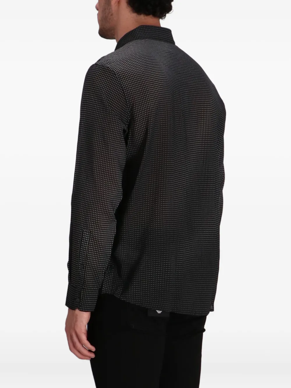 Emporio Armani Overhemd met geometrische print Zwart