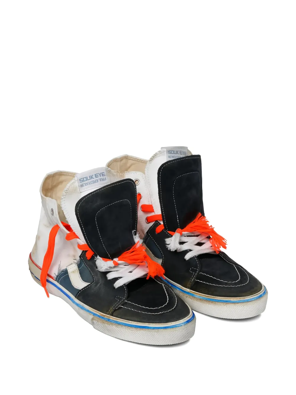 PAUL EASTERLIN Caly high-top patchwork trainers Blue