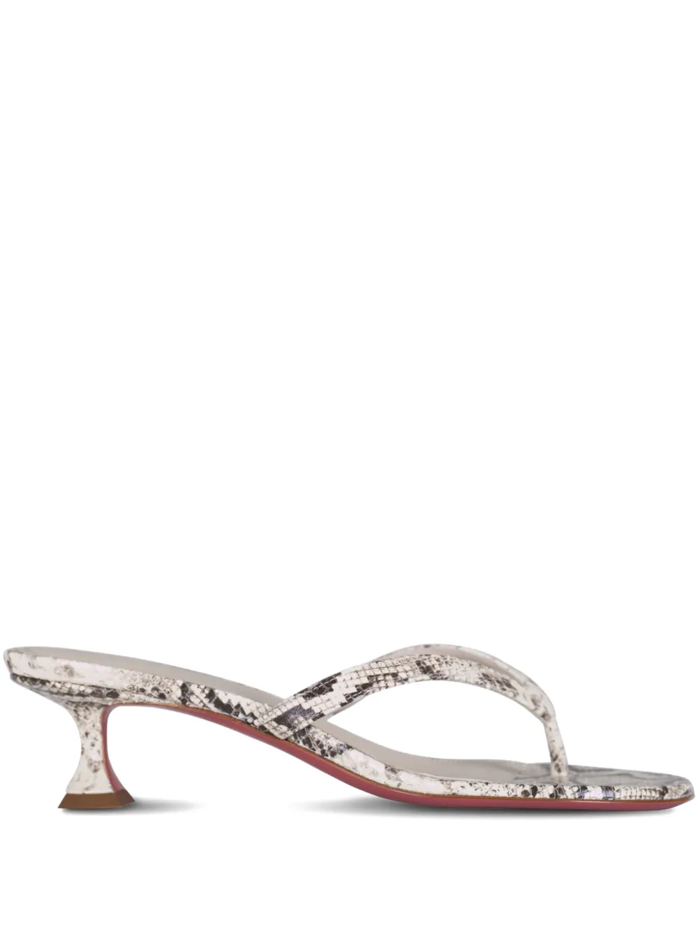Amina Muaddi 45 mm Juliette sandalen met slangenprint Grijs