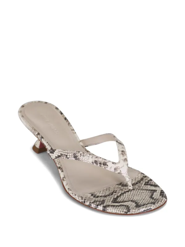 Amina Muaddi 45mm Juliette snakeskin-print Sandals Grey FARFETCH
