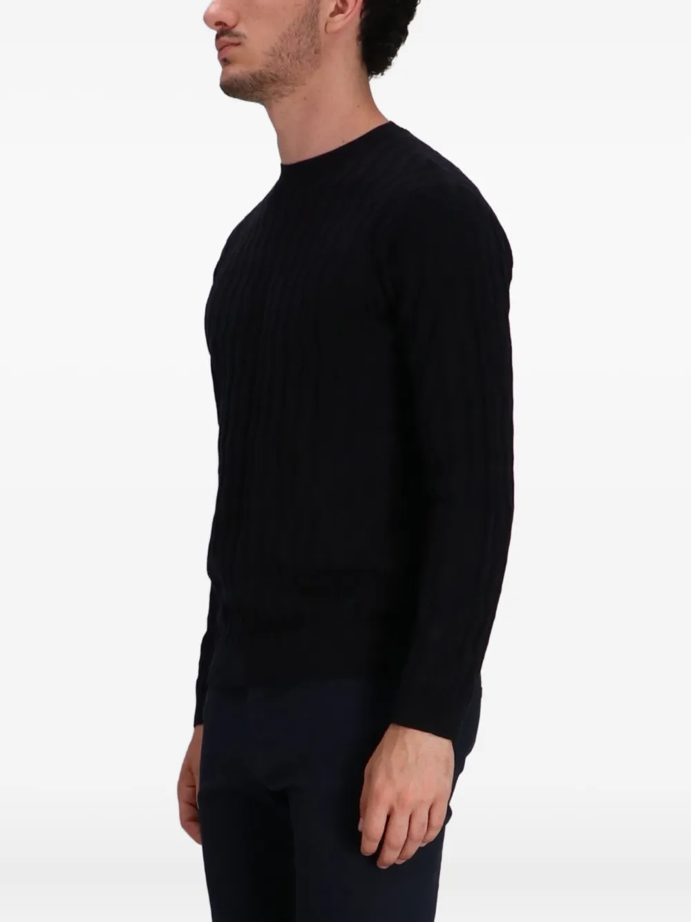 Emporio Armani ケーブルニット セーター | ブラック | FARFETCH JP