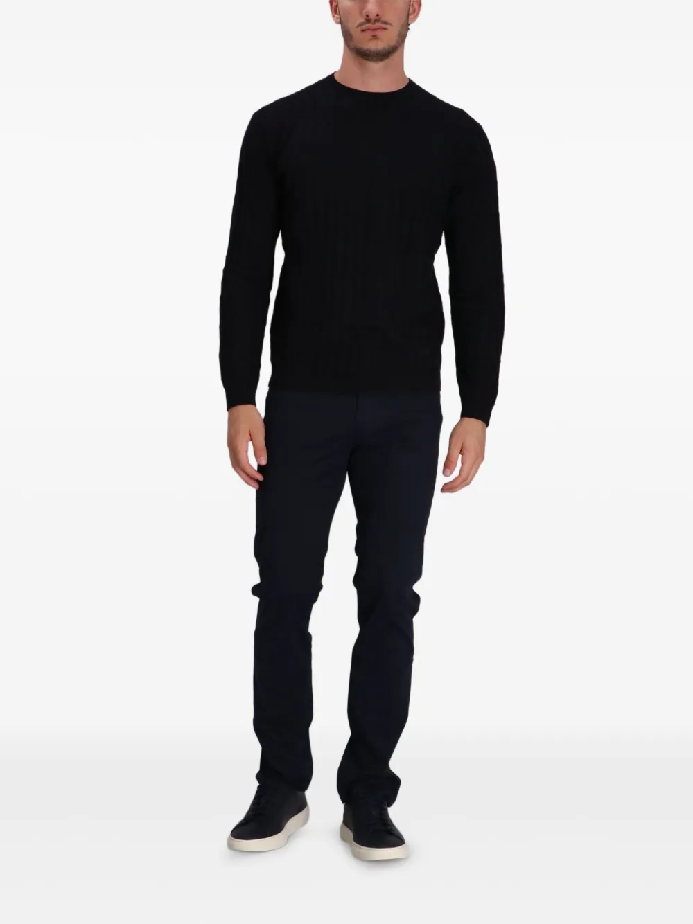 Emporio Armani Kabelgebreide trui - Zwart
