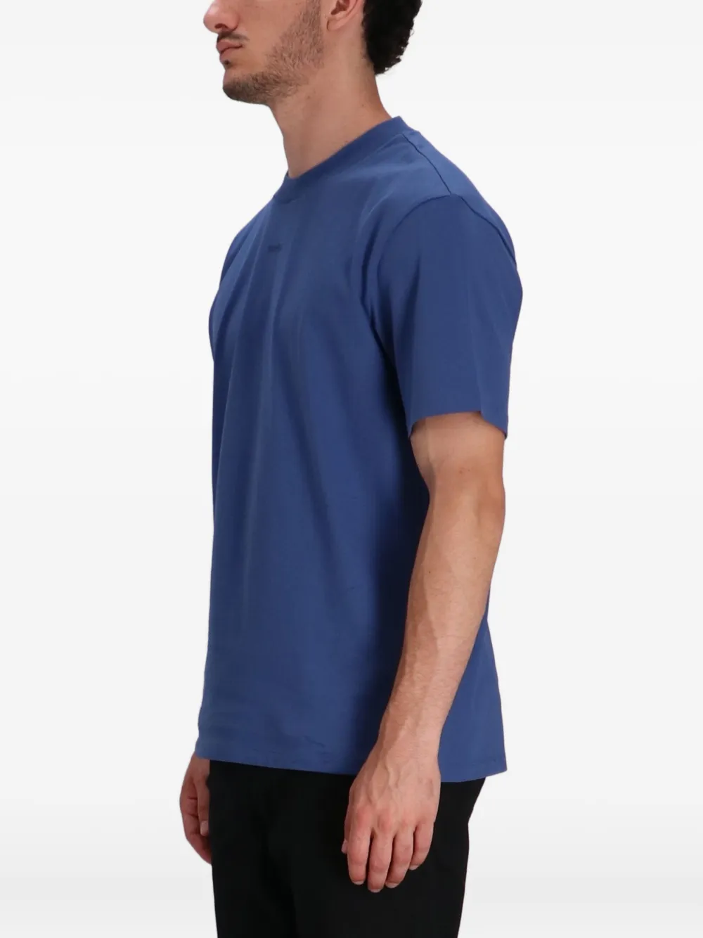 HUGO Katoenen T-shirt met logoprint Blauw