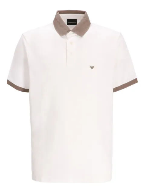 Emporio Armani contrast-trim cotton polo shirt