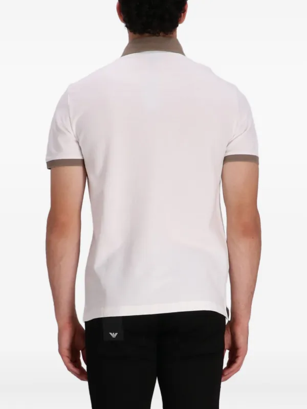 Emporio Armani contrast-trim Cotton Polo Shirt White FARFETCH PH