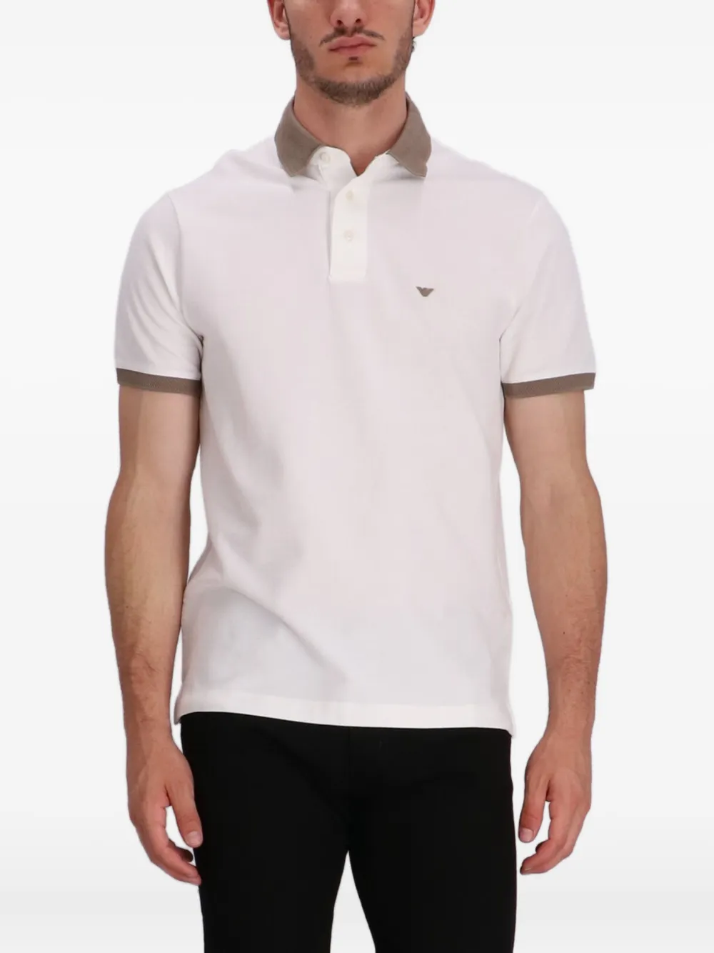 Emporio Armani Poloshirt met contrasterende afwerking Wit