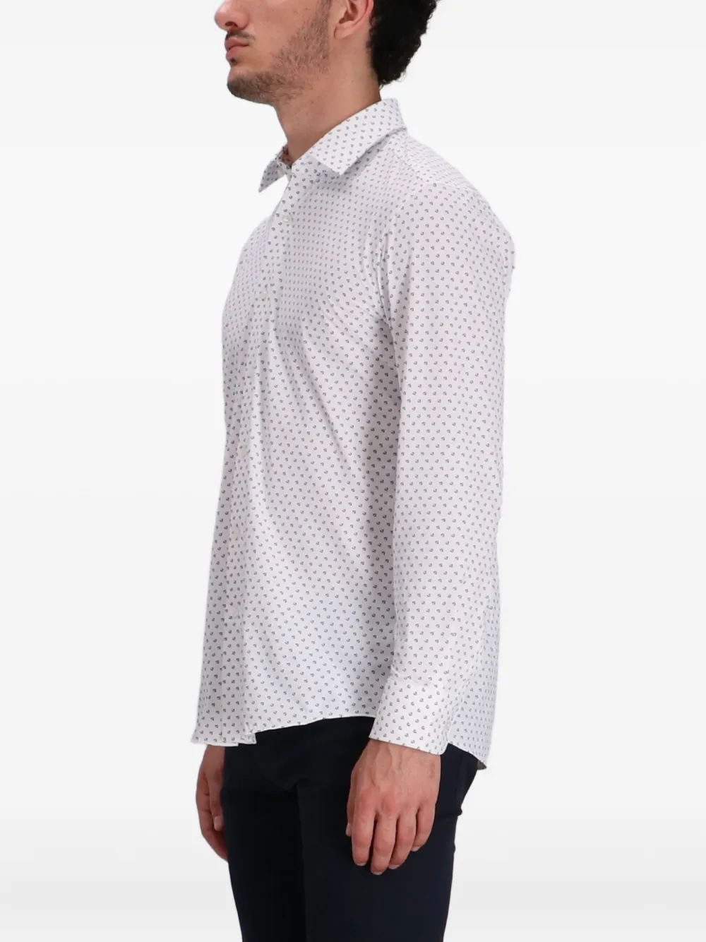  Boss Printed Long-sleeve Shirt - White 
