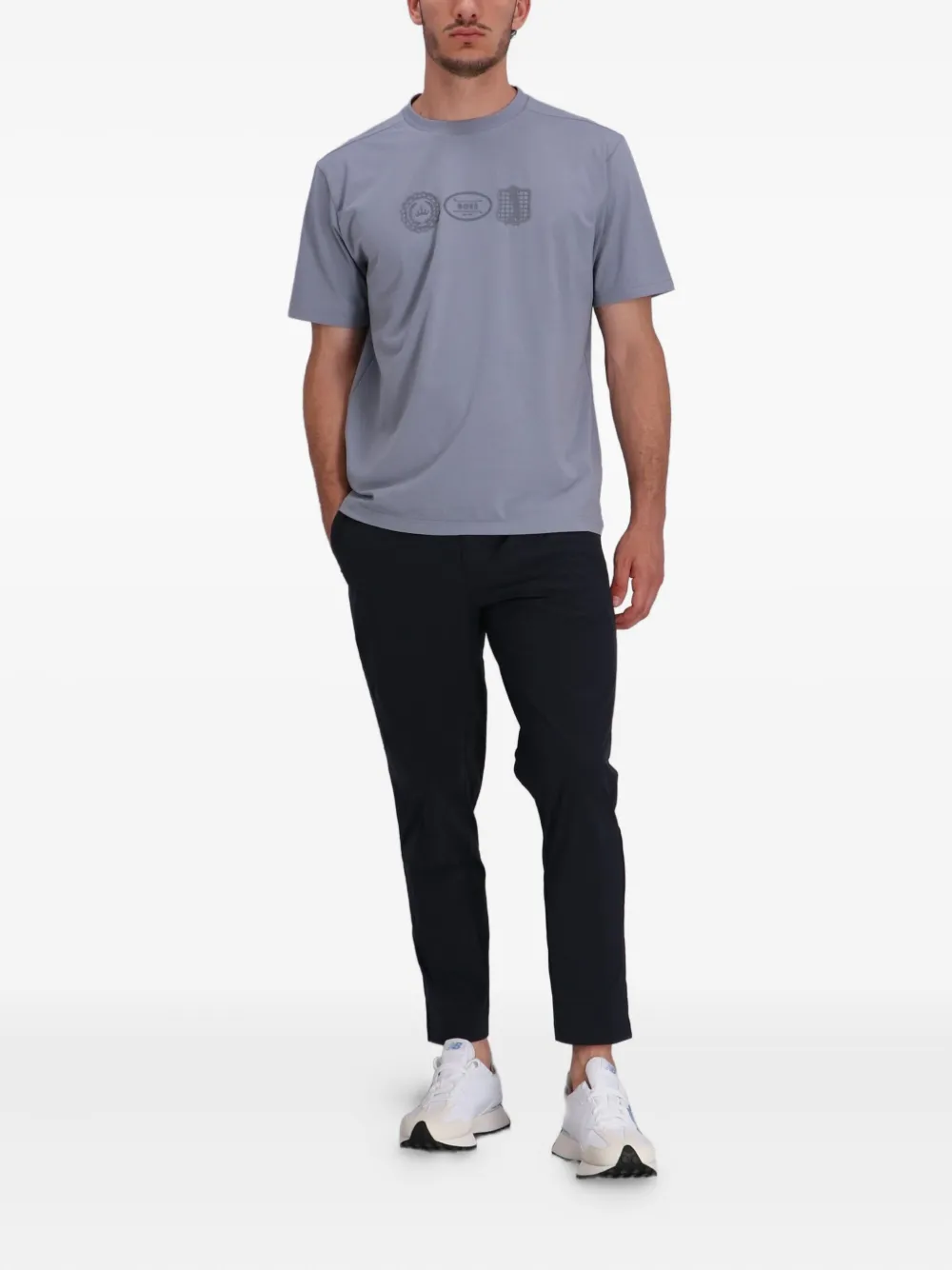 BOSS Broek met trekkoordtaille - Zwart