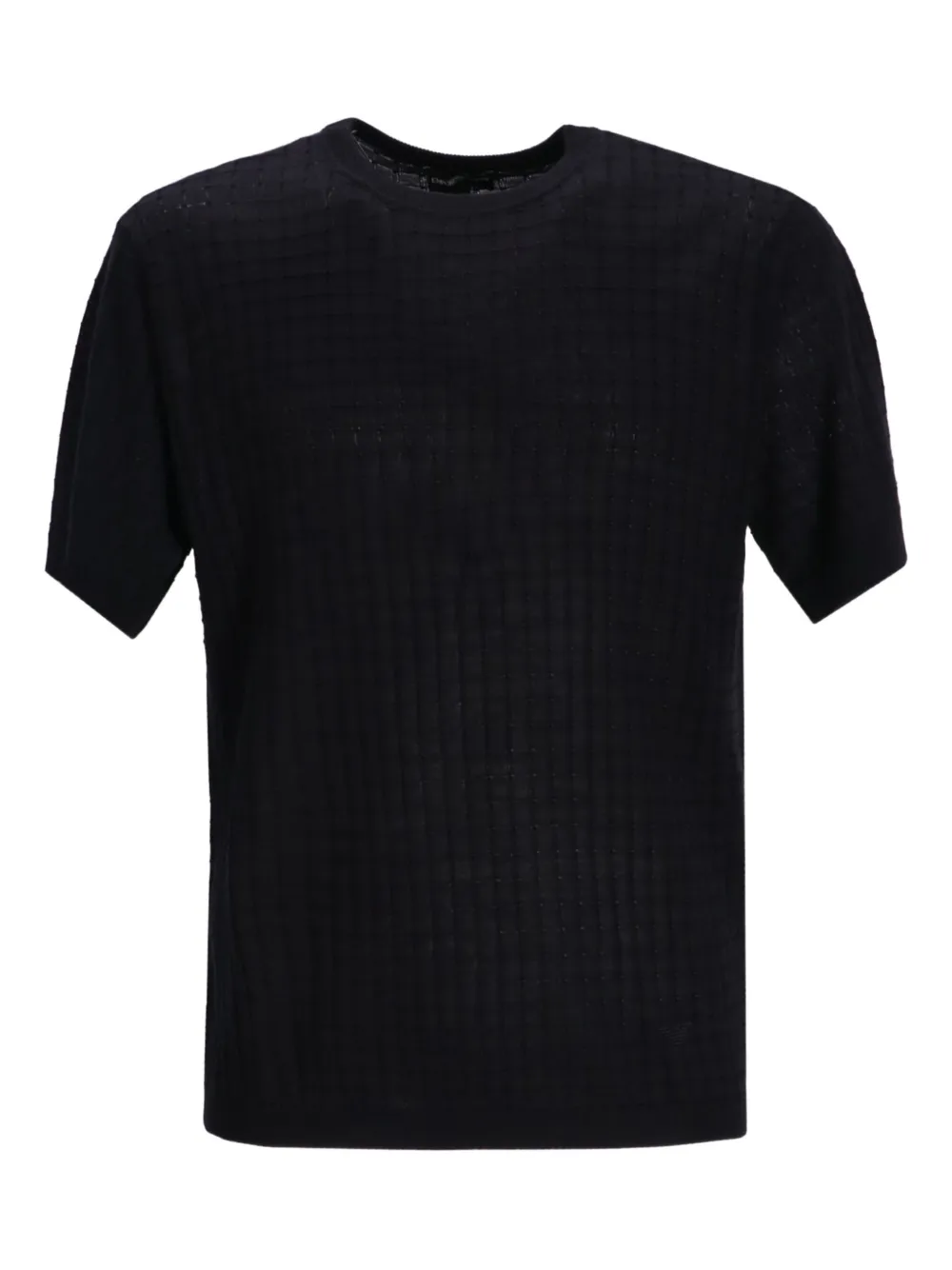 Emporio Armani fine-knit short-sleeve T-shirt Zwart