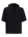 Emporio Armani jacquard jersey short-sleeve hoodie - Black