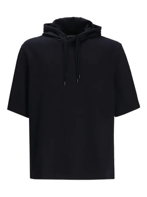 Emporio Armani jacquard jersey short-sleeve hoodie