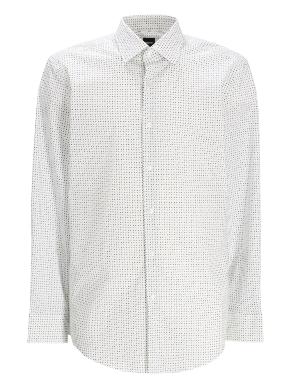 Hugo Boss Micro-pattern Cotton Shirt In White