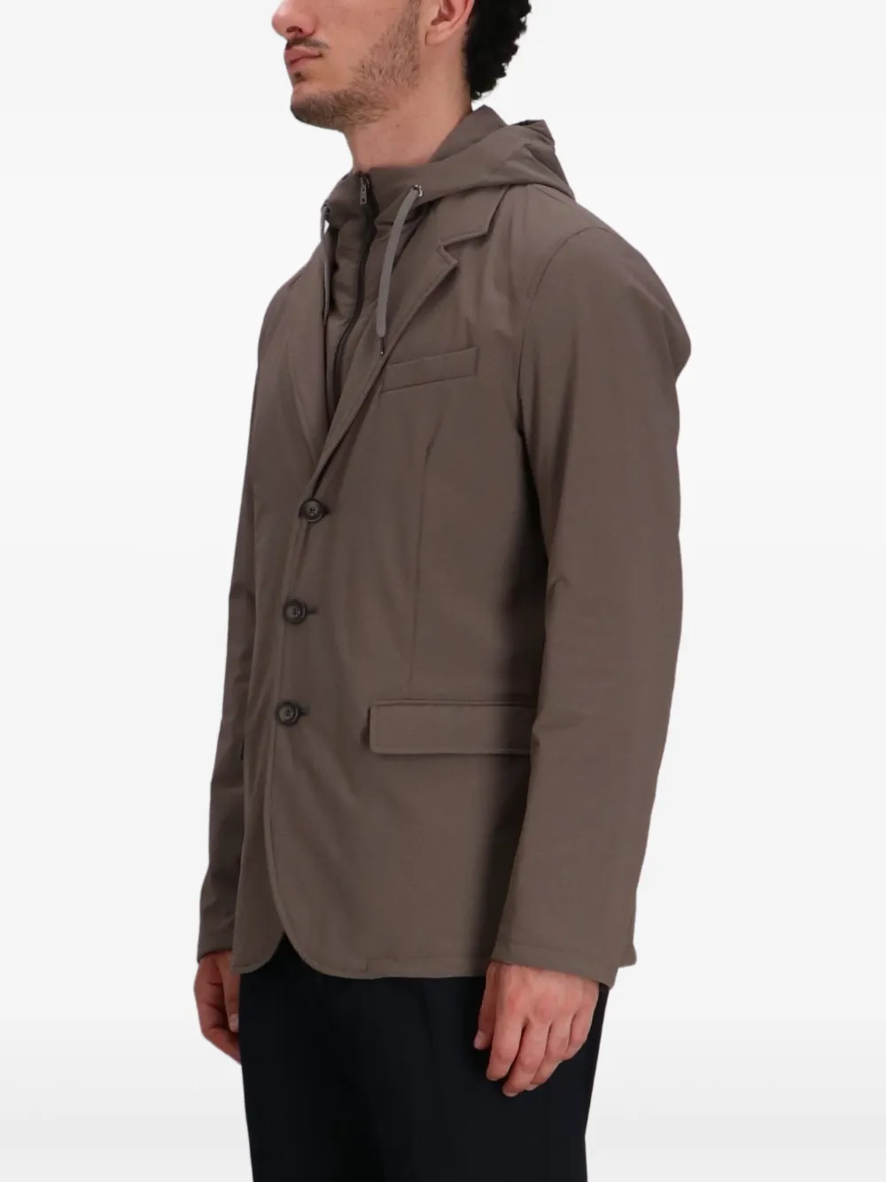 Herno Blazer met capuchon Bruin