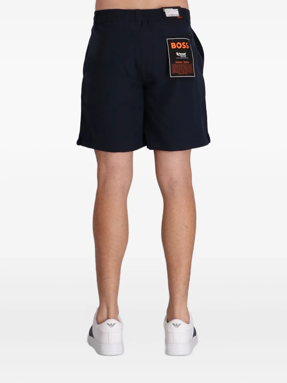 BOSS Shorts met logo-applicatie Blauw