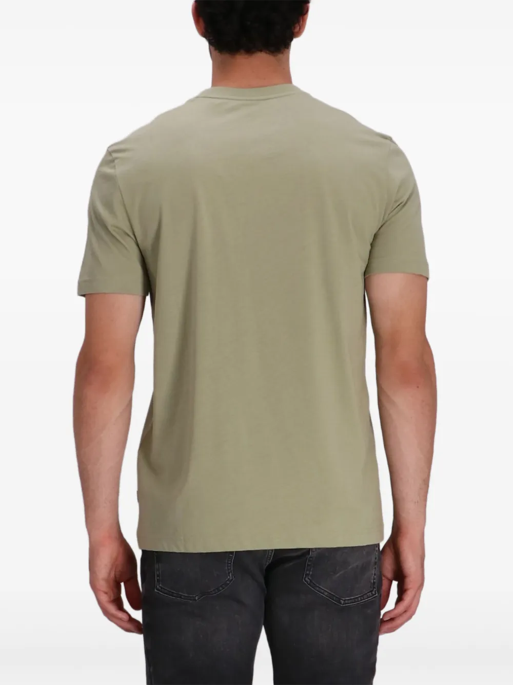 BOSS Katoenen T-shirt met panterprint Groen