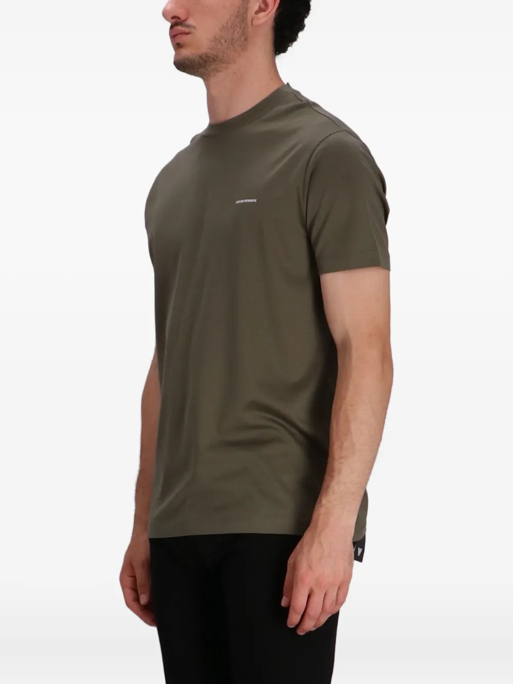 Emporio Armani Jersey T-shirt met ronde hals en logoprint Groen