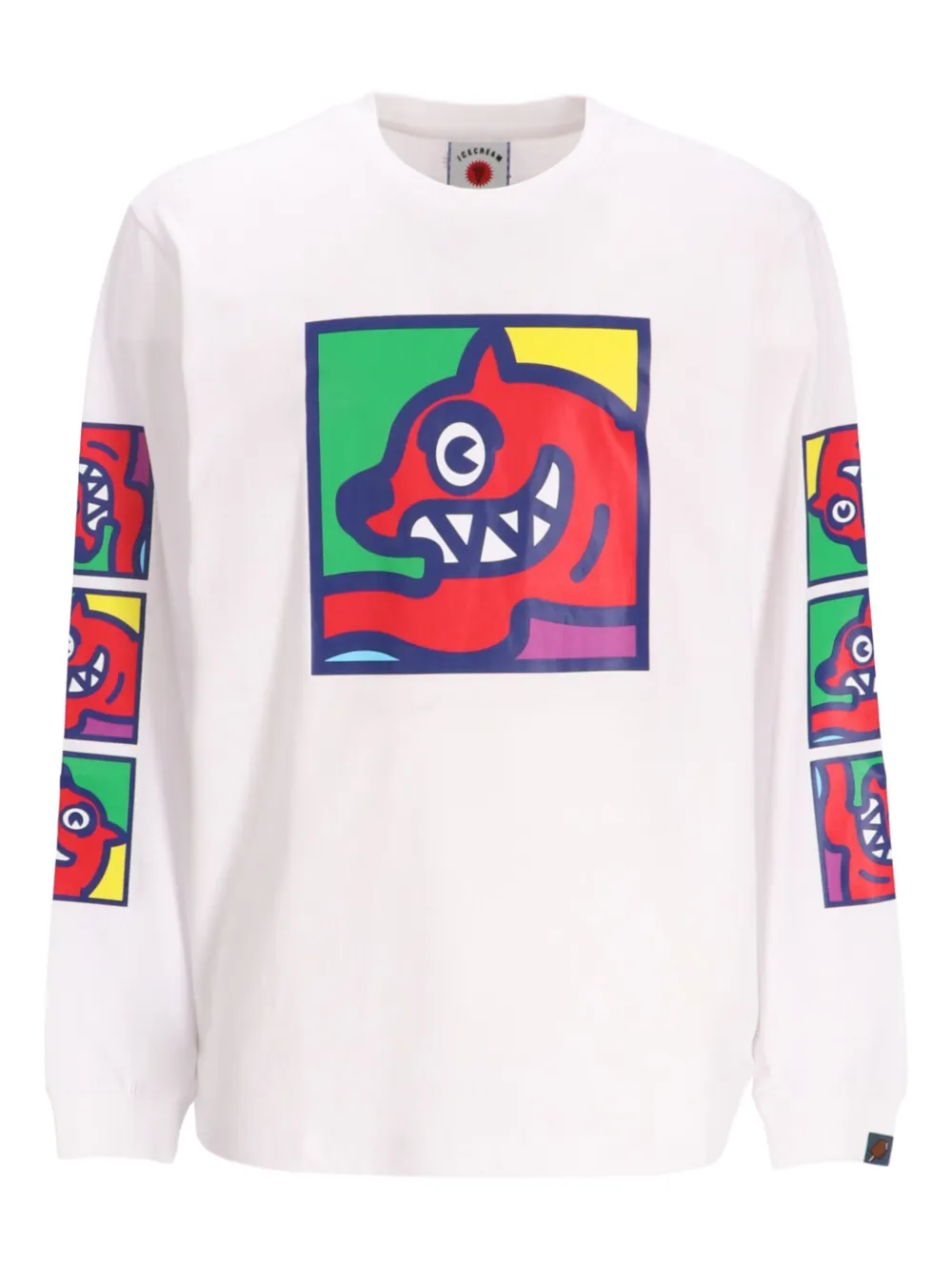ICECREAM Pop Art Running Dog long-sleeve T-shirt | White | Image 1