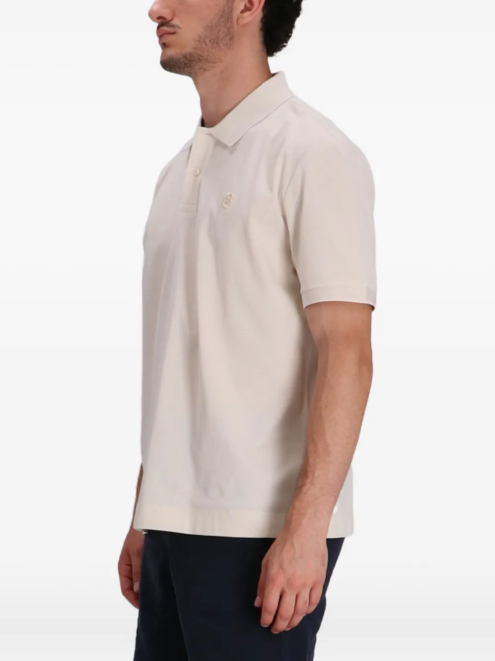 BOSS Katoenen poloshirt met dubbel monogram Beige