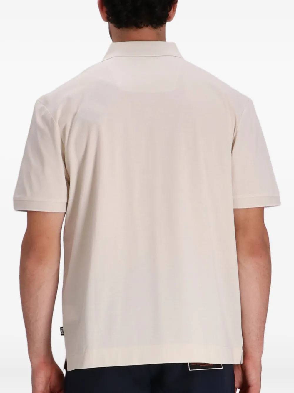 BOSS Katoenen poloshirt met dubbel monogram Beige