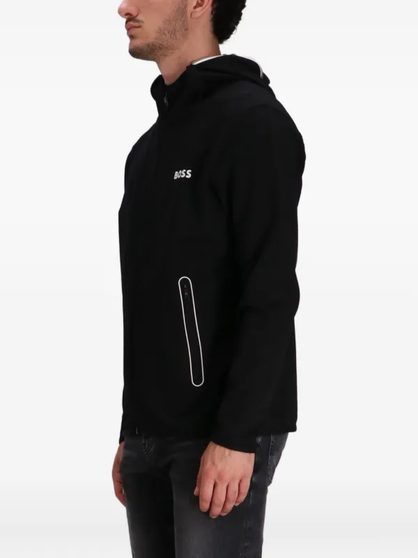 BOSS フーデッド トラックジャケット | ブラック | FARFETCH JP