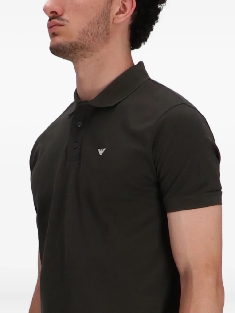 Emporio Armani Eagle-logo Polo Shirt In Green