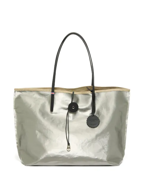 Jack Gomme Bahia metallic leather-trimmed tote bag