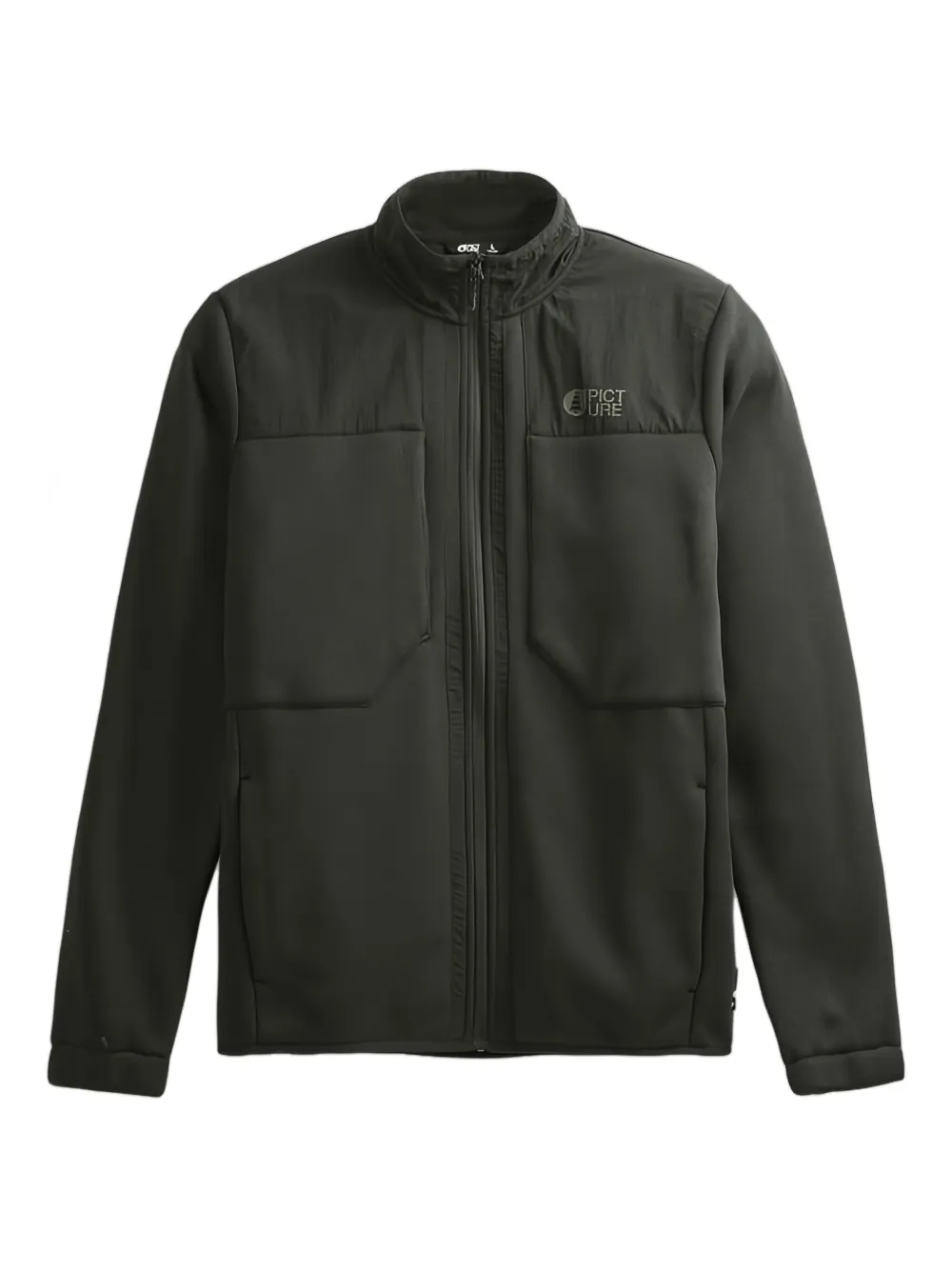 PICTURE panelled zip-up sweater | Black | Image 1