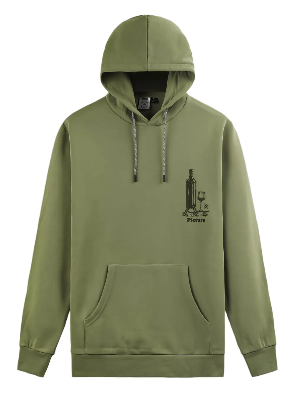 PICTURE pouch pocket ribbed-hem hoodie | Green | Image 1