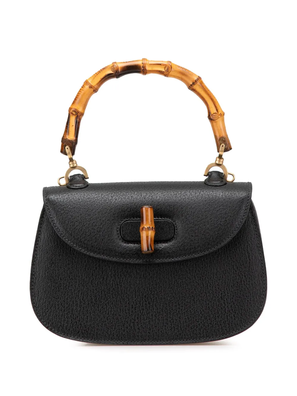 Gucci Pre-Owned 2000-2015 カーフスキン バンブー ナイト サッチェルバッグ - ブラック Gucci Pre-Owned 2000-2015 カーフスキン バンブー ナイト サッチェルバッグ - ブラック