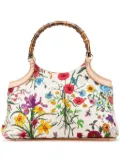 Gucci Pre-Owned 2000-2015 Flora Canvas Bamboo handbag - White