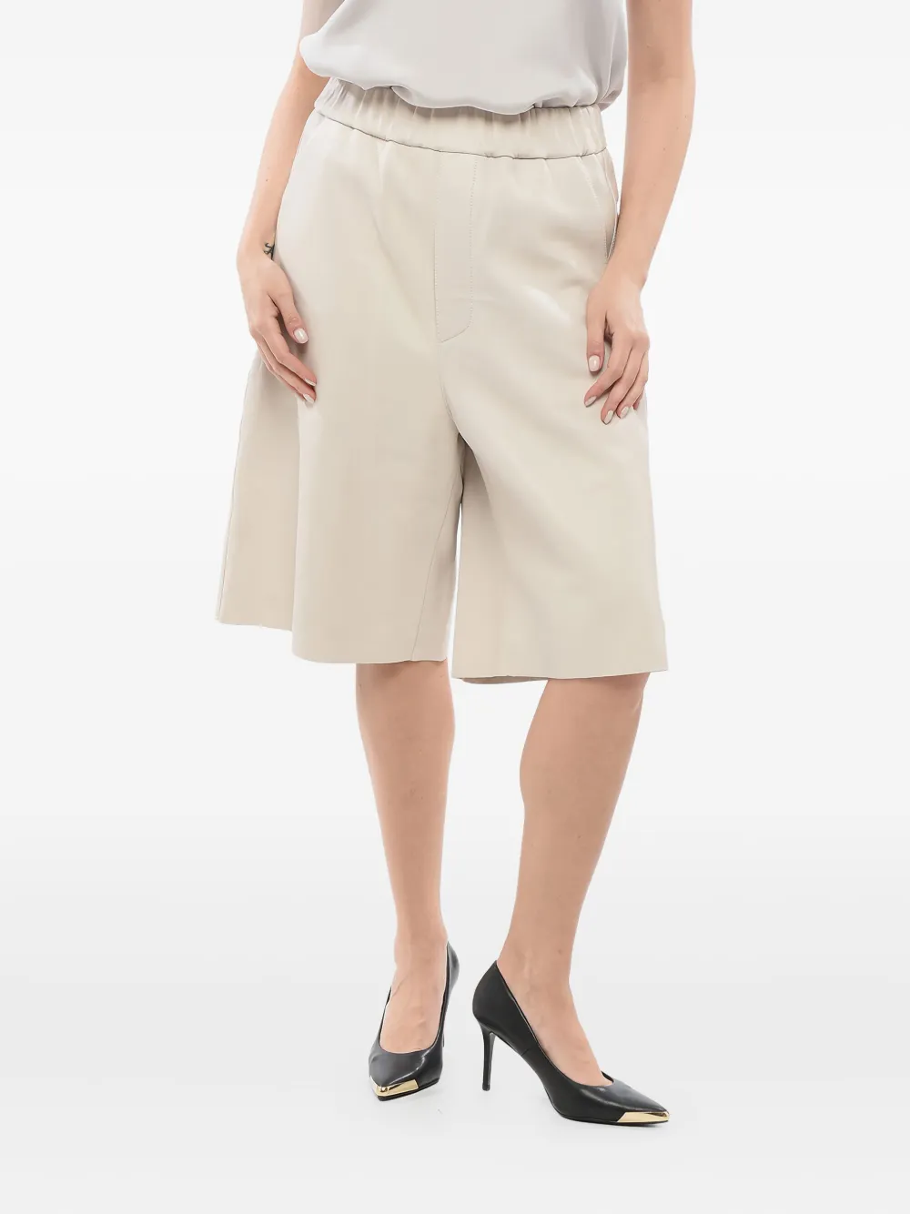 AMI Paris elasticated-waist shorts Beige