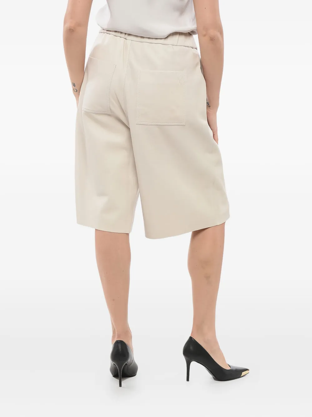 AMI Paris elasticated-waist shorts Beige