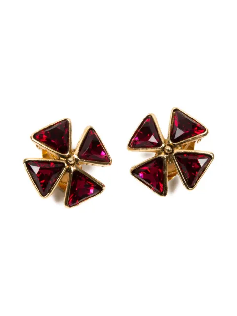 Saint Laurent Pre-Owned 1990s cross crystal-embellished earrings