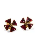 Saint Laurent Pre-Owned 1990s cross crystal-embellished earrings - Red