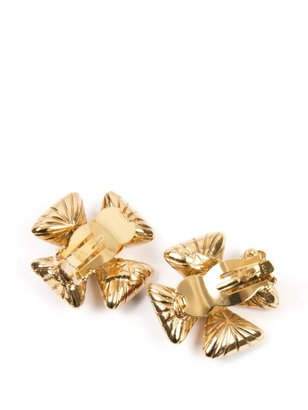 Saint Laurent Pre-owned 1990s Cross Crystal-embellished Earrings in Red, view 4