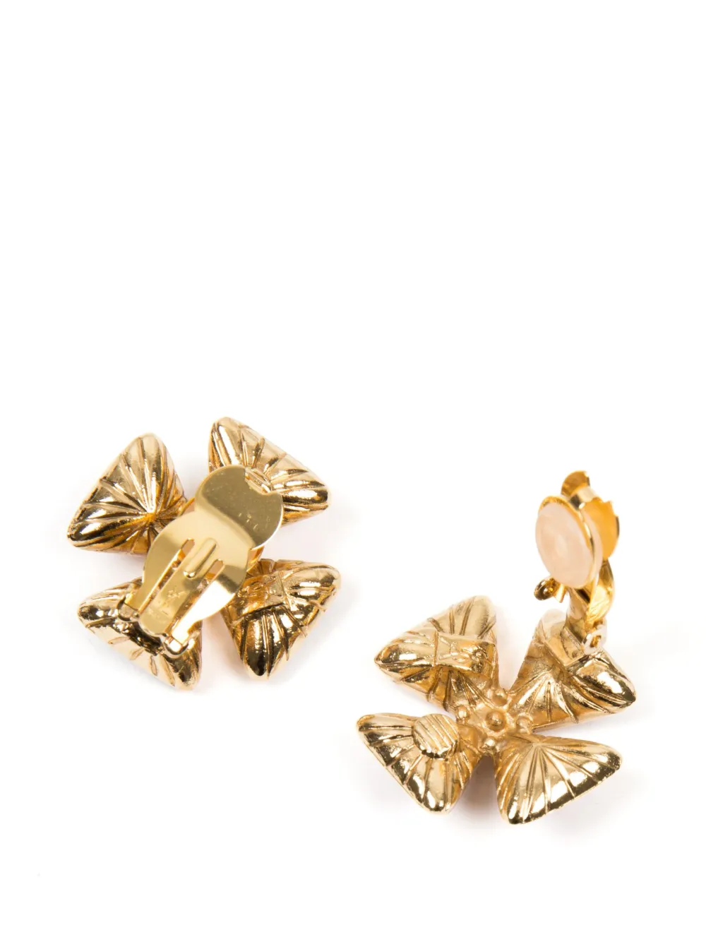 Saint Laurent Pre-owned 1990s Cross Crystal-embellished Earrings in Red, view 5