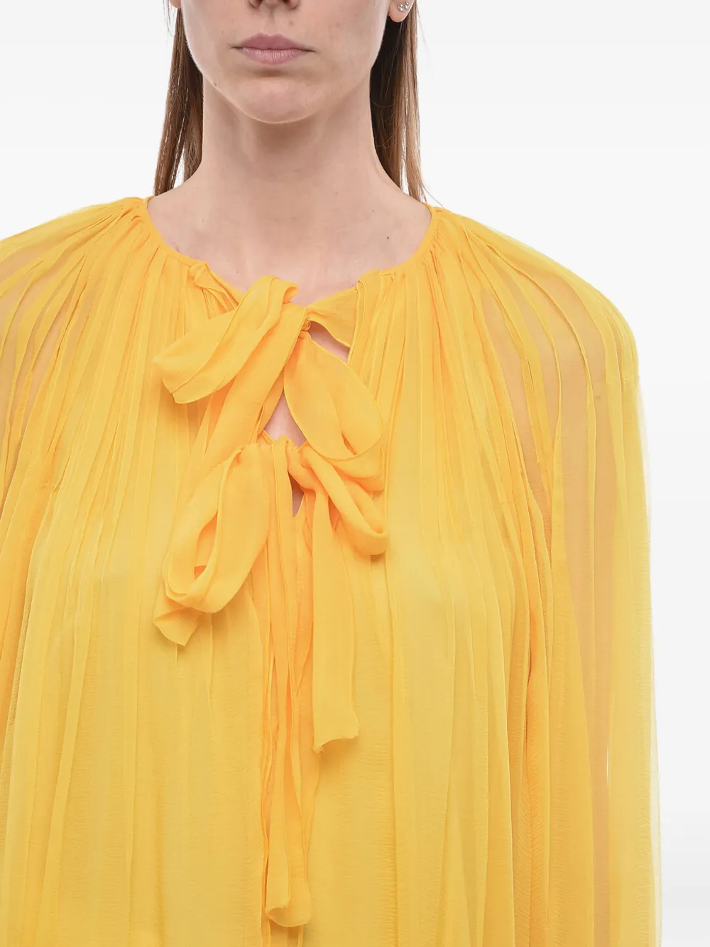 Chloé Blouse met gestrikte hals Geel