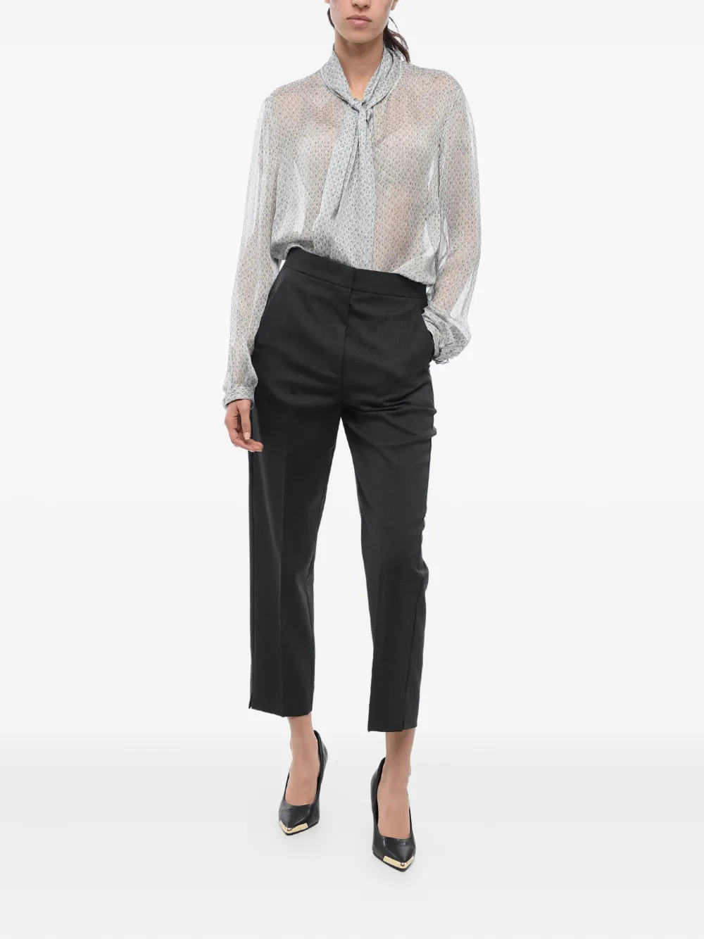 Chloé Broek met Hopsack-patroon Grijs