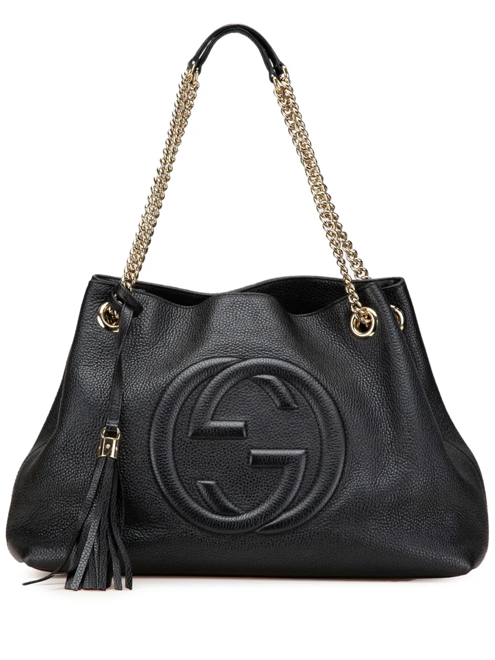 Gucci Pre-Owned 2016-2025 ミディアム レザー ソーホーチェーン トートバッグ - ブラック Gucci Pre-Owned 2016-2025 ミディアム レザー ソーホーチェーン トートバッグ - ブラック